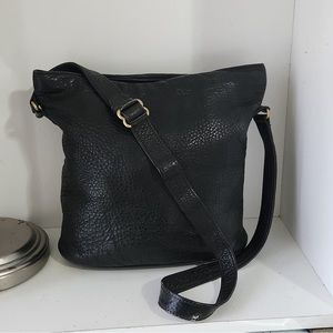 Vintage Coach Bucket Black Pebbled Leather Crossbody Bag